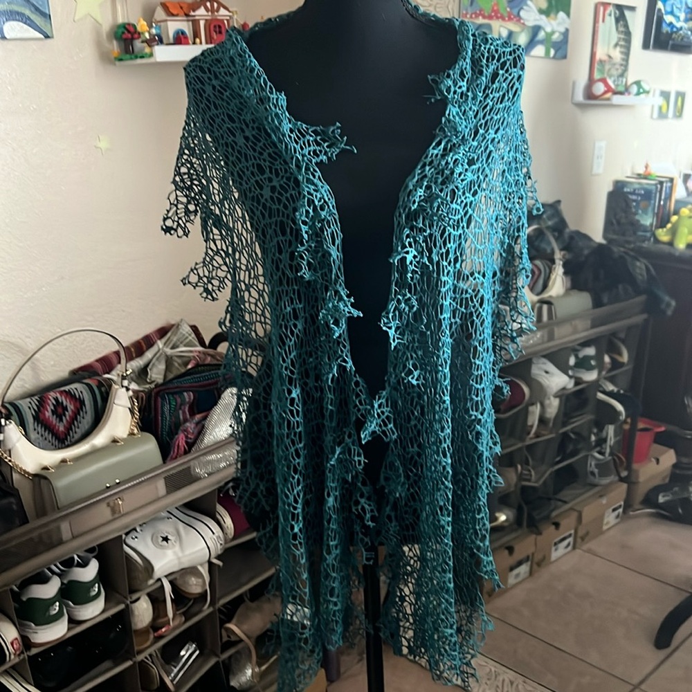 Seagreen Distressed Scarf/Wrap